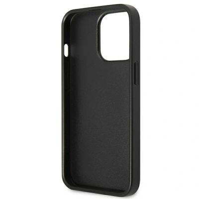 7. Guess Saffiano Triangle Logo Cardslot Case for iPhone 13 / 13 Pro - Black