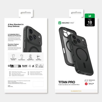 8. AmazingThing Titan Pro Lens Case for iPhone 18 Pro Max with Camera Cover and Lanyard Mount, Compatible with MagSafe - Black