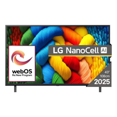 LG NanoCell 43NANO80A3B 43" 4K Ultra HD WebOS Dolby Digital DVB-T2 Black TV