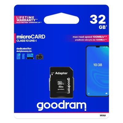 3. GoodRam M1AA-0320R12 memory card (32GB; Class 10; + adapter)
