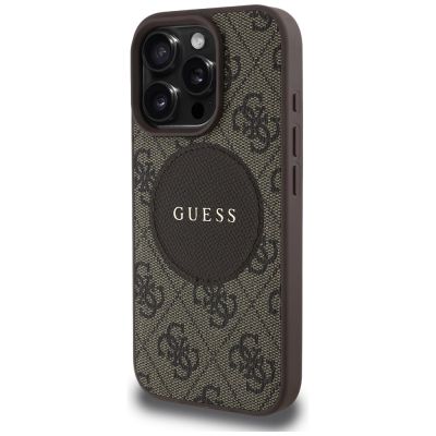 2. Guess 4G Circle Classic Logo MagSafe case for iPhone 16 Pro Max - brown