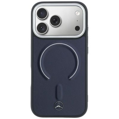 3. Mercedes Leather 3D MagSafe Case for iPhone 17 Pro Max - Navy Blue