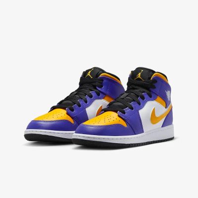 3. Air Jordan LA Lakers 1 MID (GS) shoes - DQ8423-517
