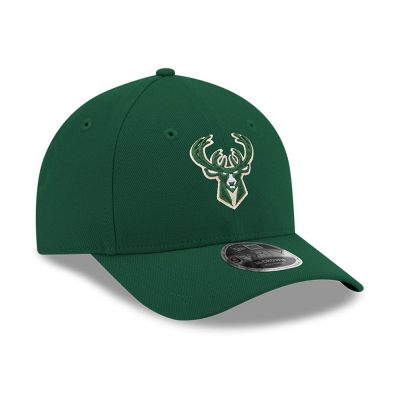 3. New Era 9FORTY Milwaukee Bucks NBA Team M-Crown Dark Green Snapback Cap - 60755461