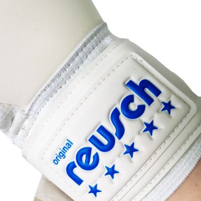 6. Reusch Legacy '86 Advance Goalkeeper Gloves White and Blue 5670206 1089