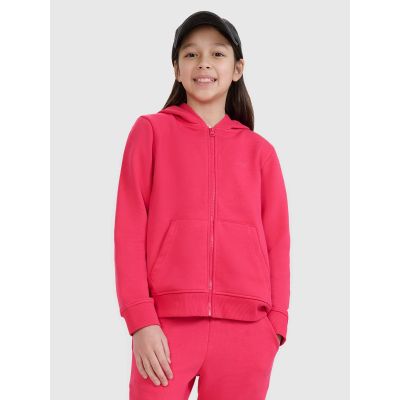 2. Girls' sweatshirt with a zipper and a hood 4F 4FJWSS25TSWSF1706-55S