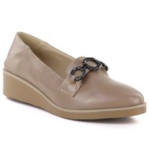 Women's beige wedge shoes with decoration M.Daszyński MR2265
