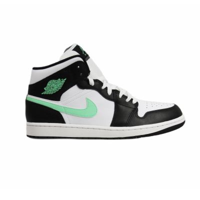 Air Jordan 1 Mid Green Glow White Men's Sneakers - DQ8426-103