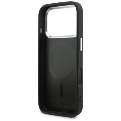 7. Karl Lagerfeld Point & Karl Sketch MagSafe Case for iPhone 17 Pro - Black