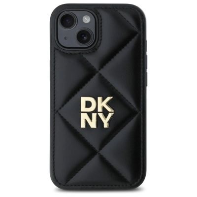 3. DKNY Quilted Stack Logo iPhone 15 Case - Black