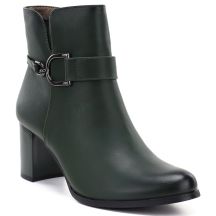 Women's insulated ankle boots with a heel, green M.Daszyński SA125-32