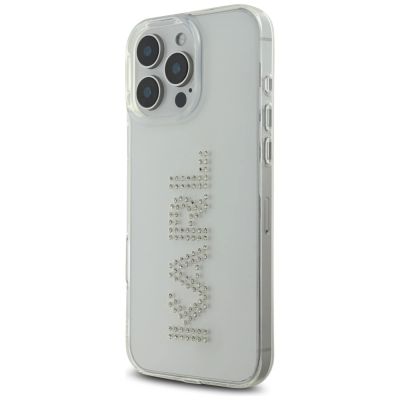 2. Karl Lagerfeld IML Rhinestones Logo iPhone 16 Pro Case - Clear