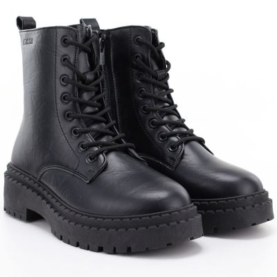 4. Women's black platform combat boots Big Star UU274816