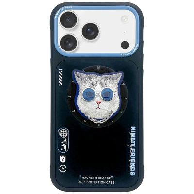 Nimmy Glasses Cool Cat MagSafe Case for iPhone 17 Pro - Black and Blue
