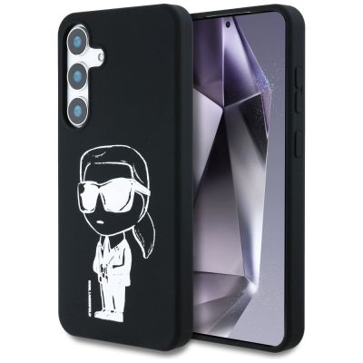 Case Karl Lagerfeld Silicone Graffiti Ikonik Printed Logo MagSafe Samsung Galaxy S25 black