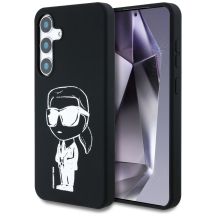 Case Karl Lagerfeld Silicone Graffiti Ikonik Printed Logo MagSafe Samsung Galaxy S25 black