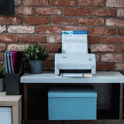 12. Brother ADS-4100 Duplex Document Scanner with ADF up to 35 ppm | Two-sided scanning | Automatic. 60-sheet feeder | USB 3.0 port | USB 2.0 connection
