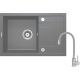 Granite sink with a single-bowl tap and drainer