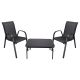 10. Classic Black Forest textile garden furniture set, two chairs + black table