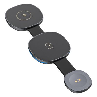 Dudao A11S 3-in-1 wireless charger, MagSafe-compatible, for smartphone, smartwatch and headphones – black