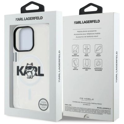 8. Karl Lagerfeld IML Choupette Sketch Logo MagSafe Case for iPhone 16 Pro - Clear