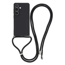 Samsung Galaxy A37 5G Case with Fiber Lining and Crossbody Strap - Black