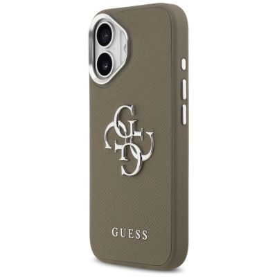 2. Guess Grained Big 4G Classic Logo iPhone 17 Case - Brown