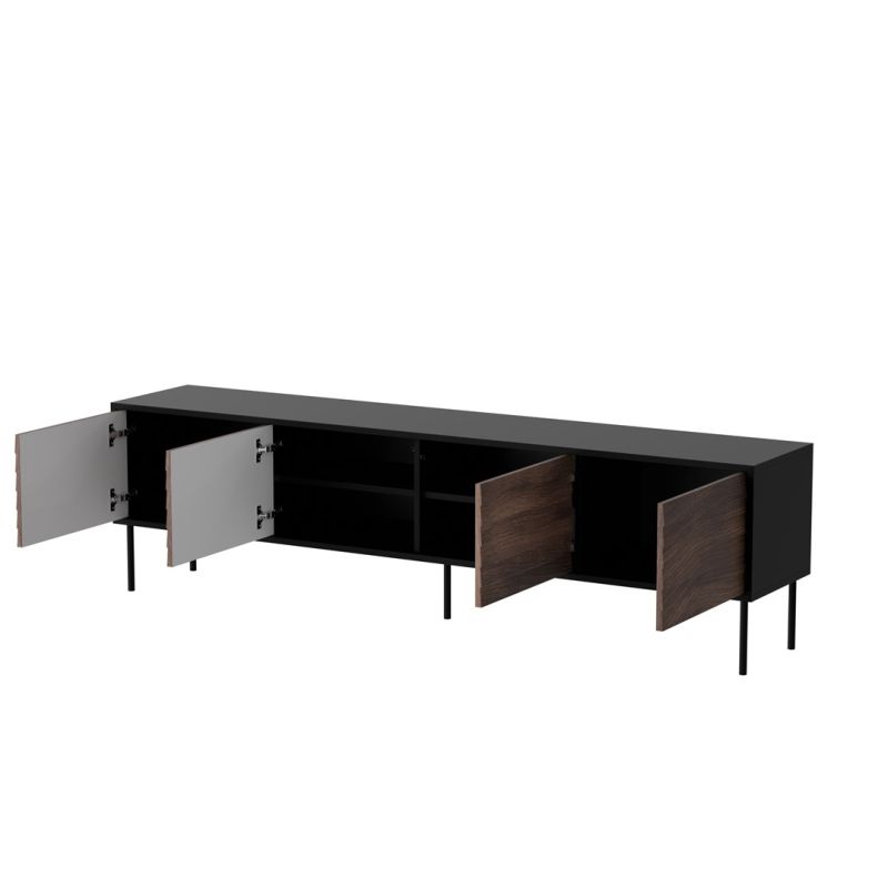 2. 4D CORTINA TV cabinet 200x40x55 black/walnut