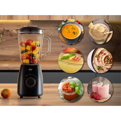 8. ELDOM BK6 NOXAR 100W BLACK 22000 RPM 1.8 L TEMPERED GLASS JUG TWO SPEED LEVELS + PULSE