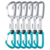 Edelrid 737930106020 Climbing Carabiner, Locking Closure, D-Shape, Blue, Silver, 6 Pieces
