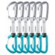 Edelrid 737930106020 Climbing Carabiner, Locking Closure, D-Shape, Blue, Silver, 6 Pieces