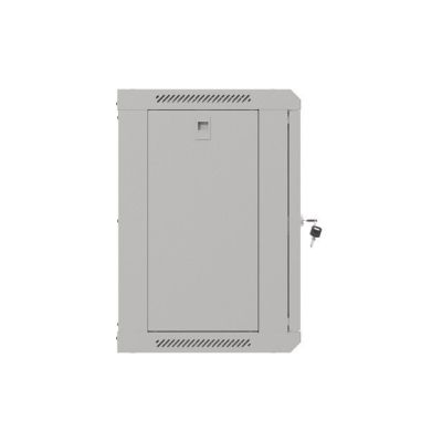 4. Wall-mounted installation rack cabinet 19" 9U 540x350 gray glass door LANBERG (FLAT PACK)