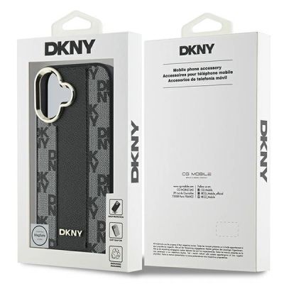 8. DKNY Checkered Pattern Magsafe iPhone 16 Plus Case - Black