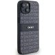 4. DKNY Leather Mono Stripe & Metal Logo Case for iPhone 15 Plus / 14 Plus - Black