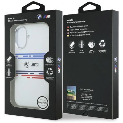 8. BMW M Silicon Horizontal Line MagSafe Case for iPhone 17 - White