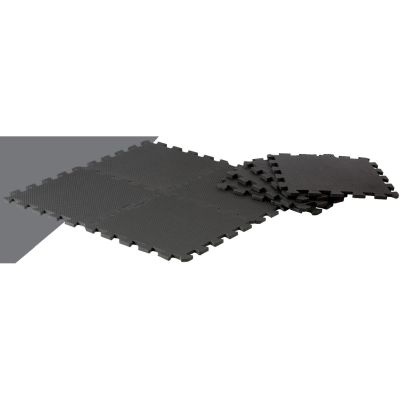 8. PUZZLE MAT FOR FITNESS EQUIPMENT 8 PCS 30x30x0.9 CM BLACK PURE 2 IMPROVE