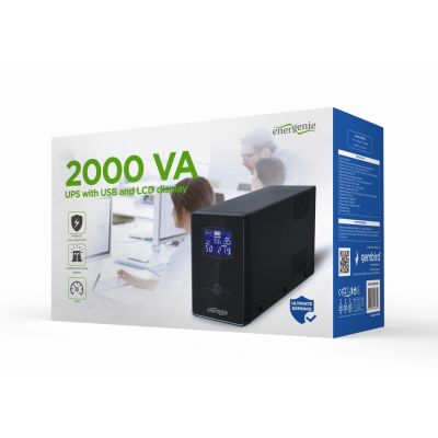 ENERGENIE UPS AVR 2000VA LCD, 3x C13, 2x SCHUKO, USB, RJ45
