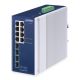 PLANET IP30 Industrial 8-Port Unmanaged Gigabit Ethernet (10/100/1000) Aluminum, Blue