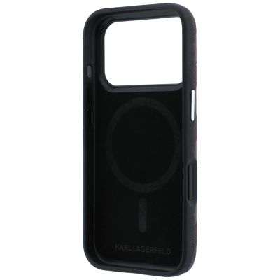 7. Karl Lagerfeld Grained Mono Resin Logo MagSafe Case for iPhone 17 Pro Max / 18 Pro Max - Burgundy
