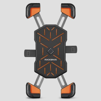 12. Rockbros HW-117 Handlebar Clamp Phone Holder - Black and Orange