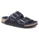 7. Birkenstock Arizona VL Shearling Midnight Suede Leather Insulated Flip-Flops Wide Regular (1020592)