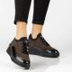 8. Leather suede crocodile wedge shoes brown Filippo DP8106