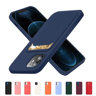 11. Card Case Silicone Wallet Case with Card Slot Documents for iPhone 12 Pro Orange