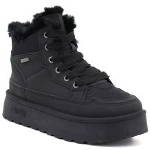 Women's black Big Star platform snow boots UU274167