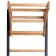 21. GYMNASTIC WOODEN AND METAL WALL BAR WITH 4 HANDLES WITH A WOODEN BAR BENCHK 211B