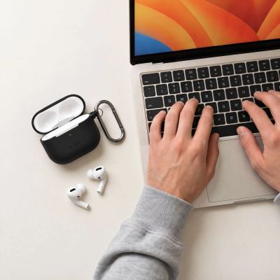 9. Tech-Protect Silicone Hook Case for AirPods 4 - Black