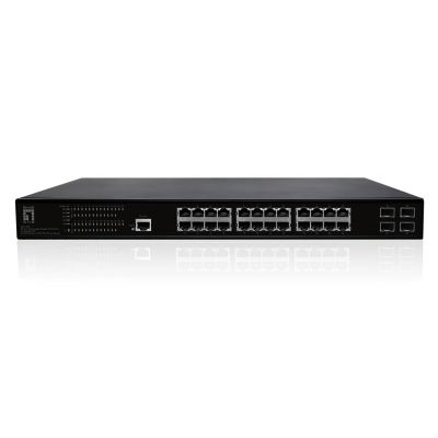 LevelOne GB/L2 Managed PoE+ Switch 28-Port 19" 390W 1Gbps