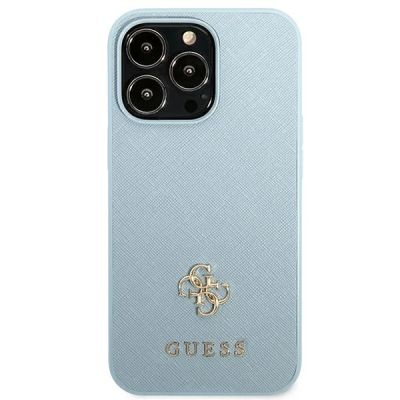 3. Guess Saffiano 4G Small Metal Logo Case for iPhone 13 Pro / 13 - Blue
