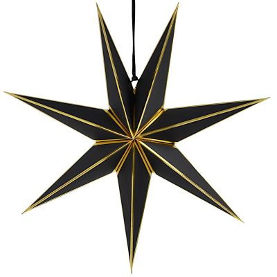 2. PAPER STAR DECORATION 45 CM, 7-POINT, BLACK, SASKA GIFT & DECOR