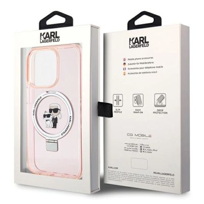 7. Karl Lagerfeld KLHMP15XHMRSKCP iPhone 15 Pro Max 6.7" pink/pink hardcase Ring Stand Karl&Choupette MagSafe